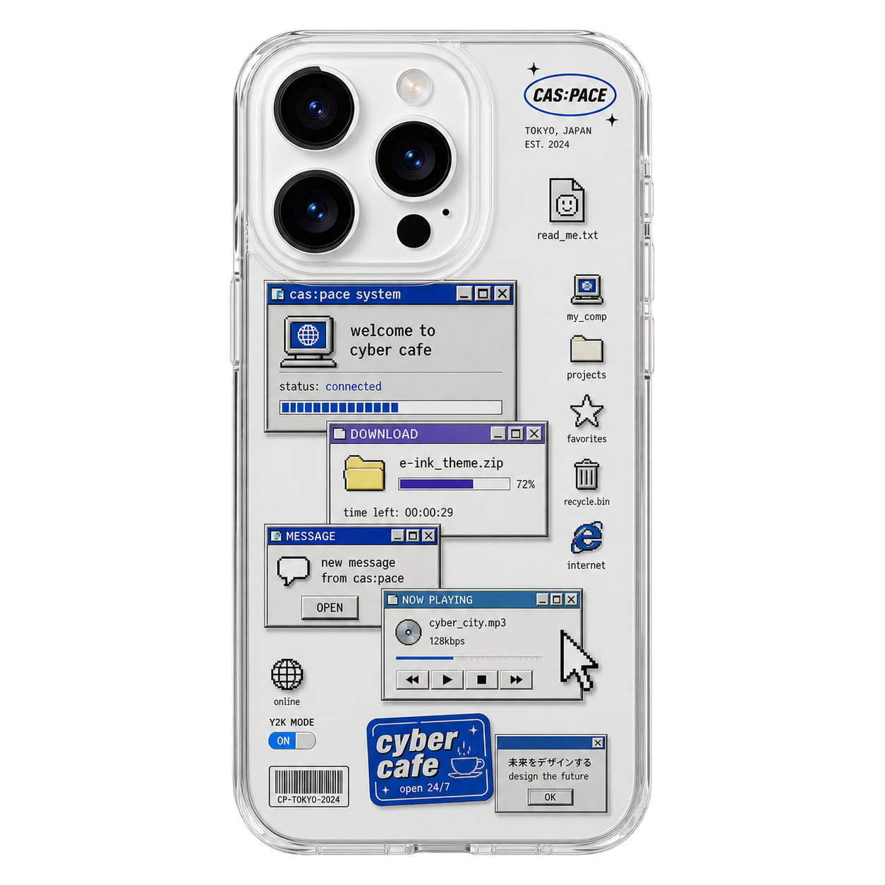CASEMJI Y2K UI Clear Case